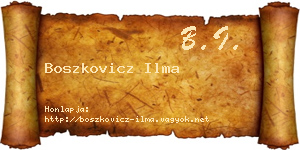 Boszkovicz Ilma névjegykártya